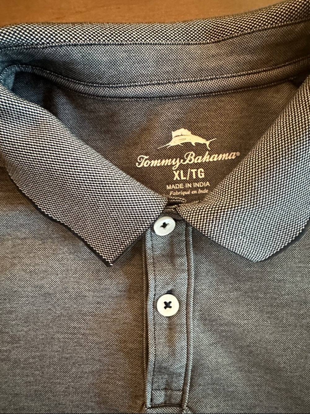 Tommy Bahama Men's Heather Gray Polo - Picture 2 of 2